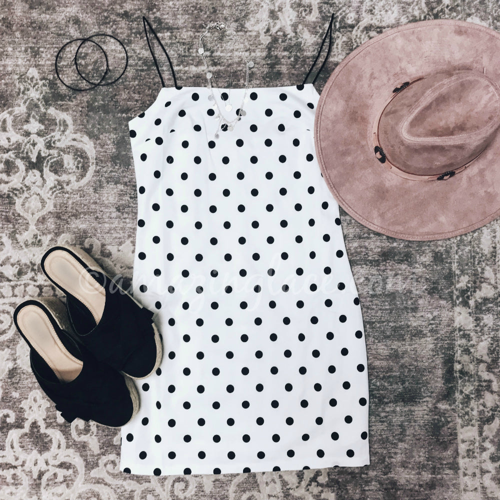 POLKA DOT DRESS AND ESPADRILLES OUTFIT