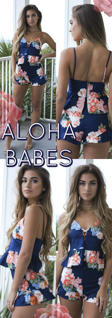Say Aloha Babes In Our Floral Print Set