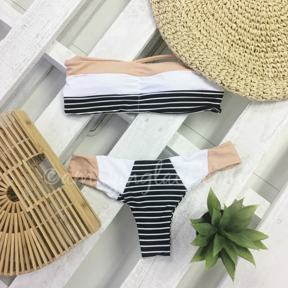 STRIPED CHEEKY BIKINI OUTFIT