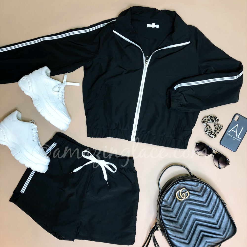 BLACK TRACK SUIT OUTFIT
