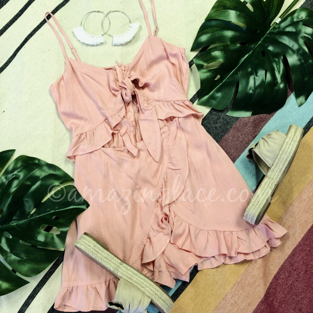 PINK RUFFLE ROMPER OUTFIT