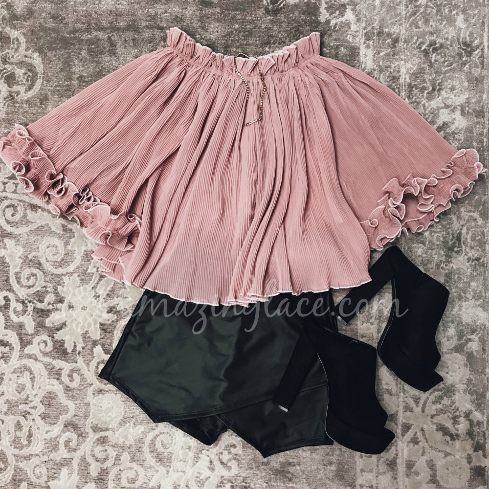PINK RUFFLE TOP AND SKORT OUTFIT