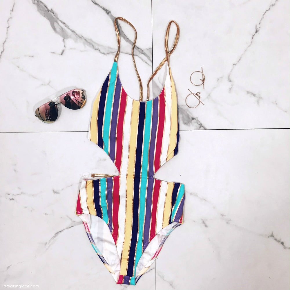 CUT OUT ONE PIECE BIKINI OUTFIT