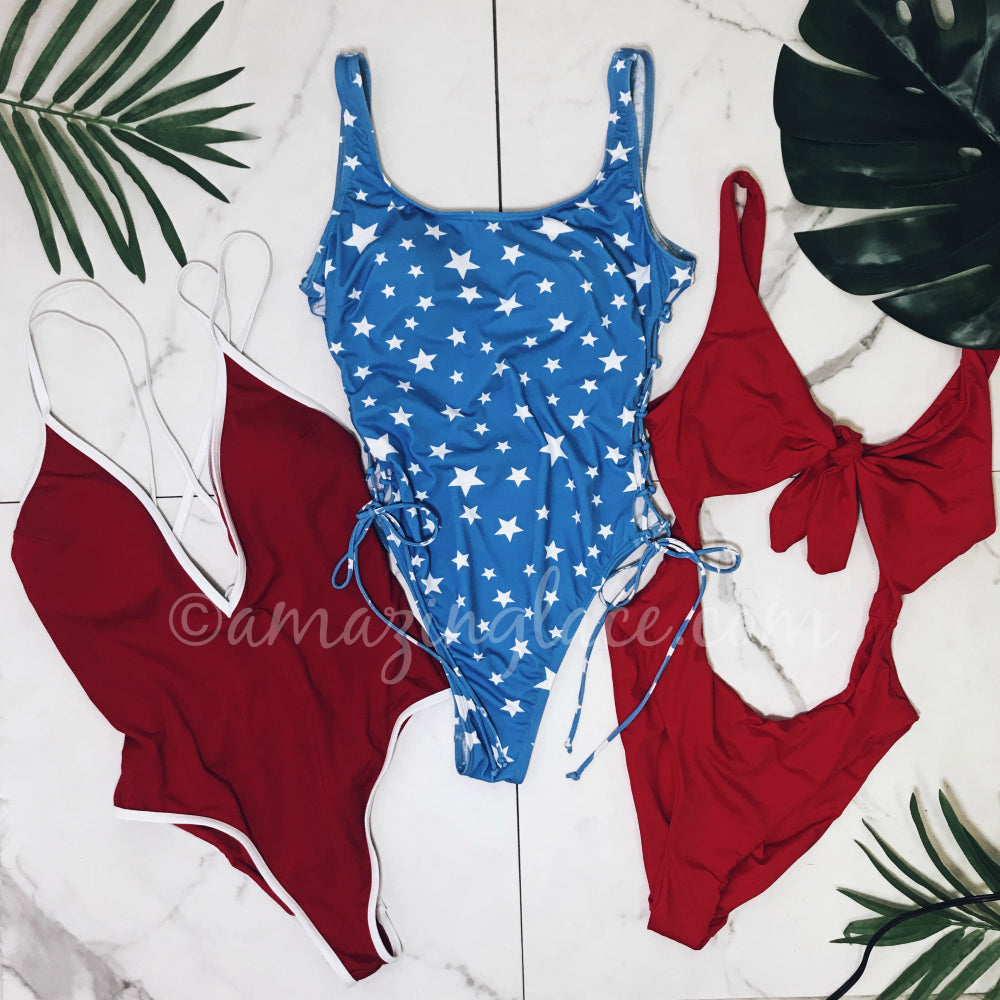 RED WHITE AND BLUE SWIMSUIT OUTFITS