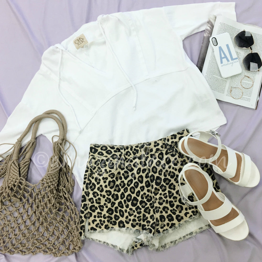 CHASER PULLOVER HOODIE AND LEOPARD SHORTS OUTFIT