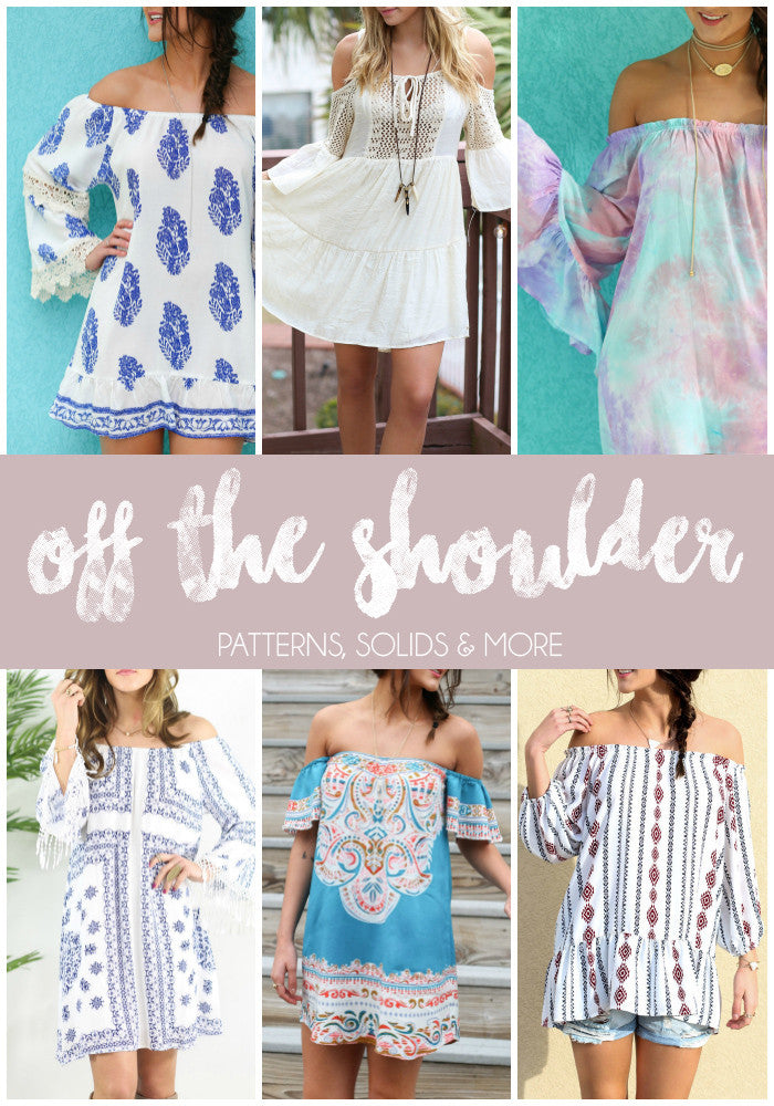 Off The Shoulder: Patterns, Solids and More