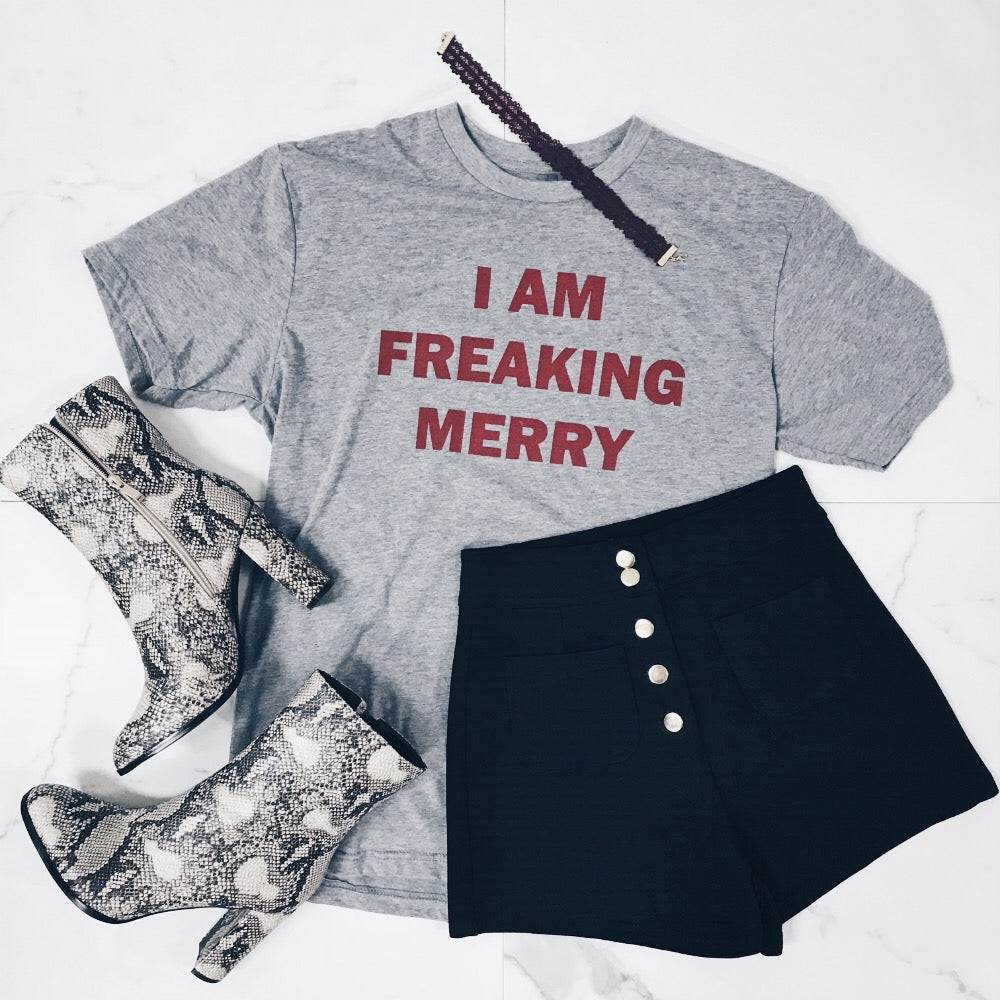 I AM FREAKING MERRY HOLIDAY TOP OUTFIT