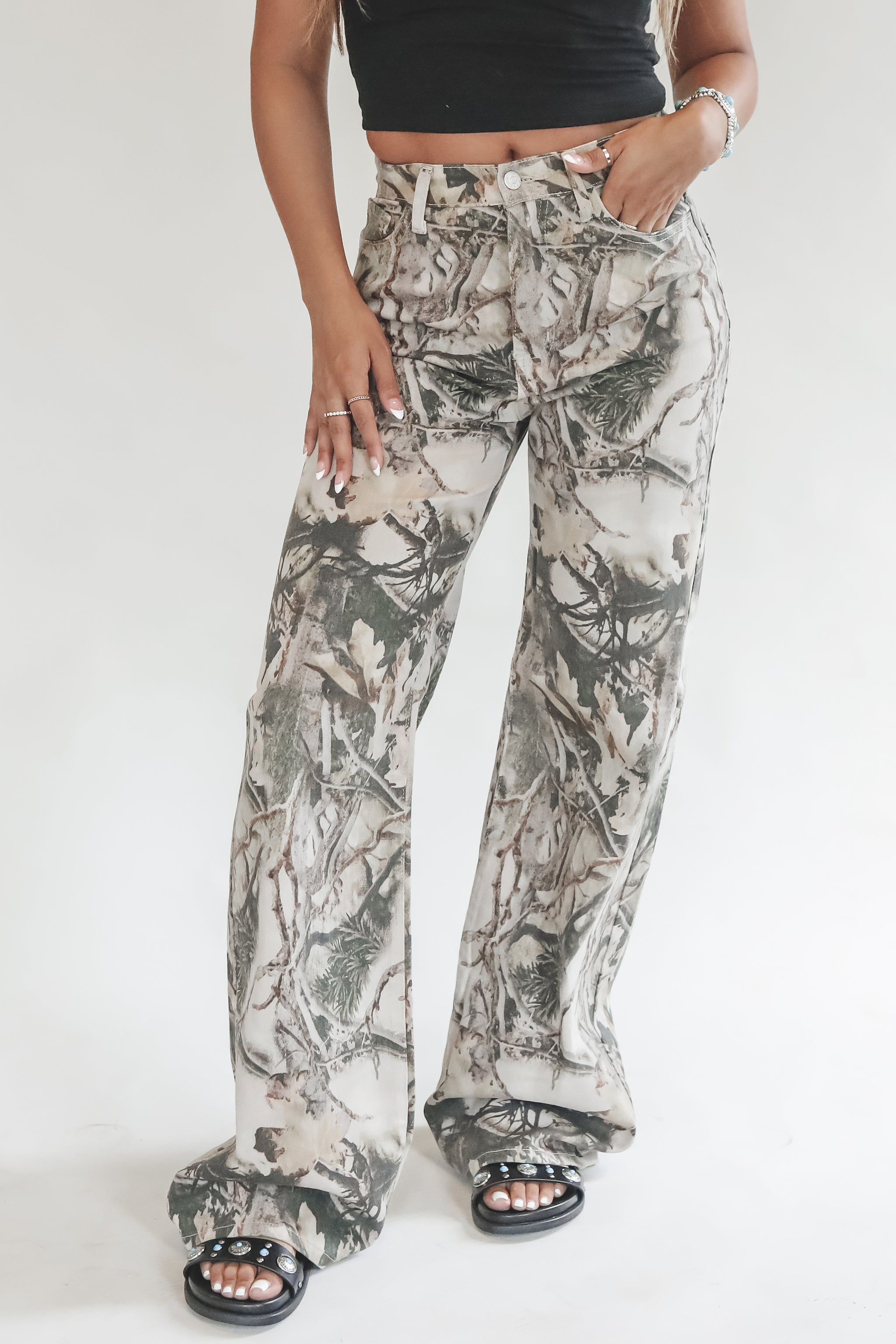 Not Your Average Camo Wide Leg Pants – Amazing Lace
