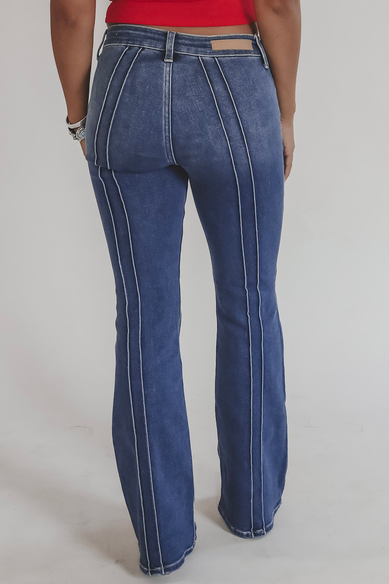 Down For A Good Time Dark Denim Low Rise Flare Pants – Amazing Lace