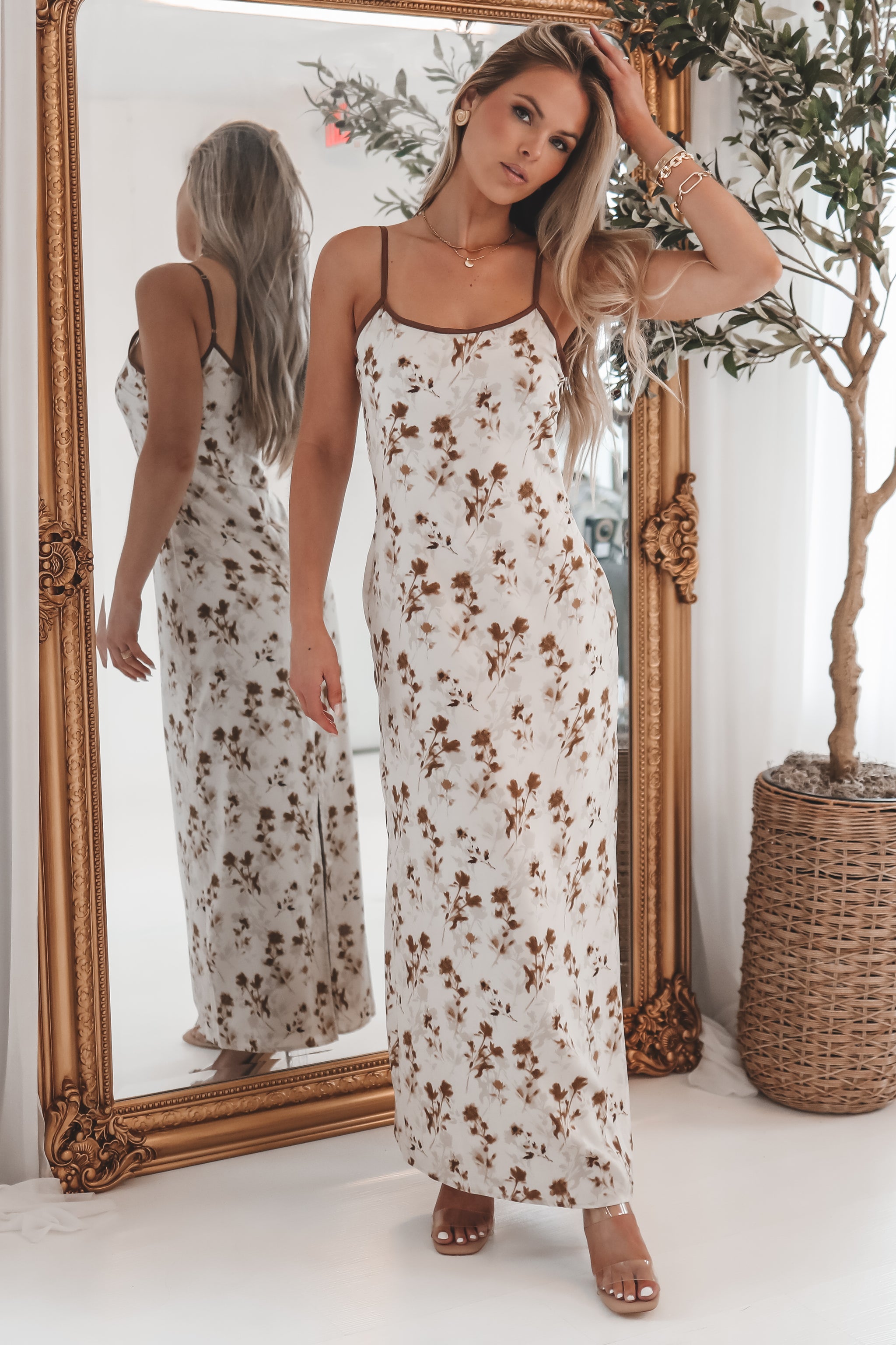 Plus One Cream Floral Maxi Dress – Amazing Lace