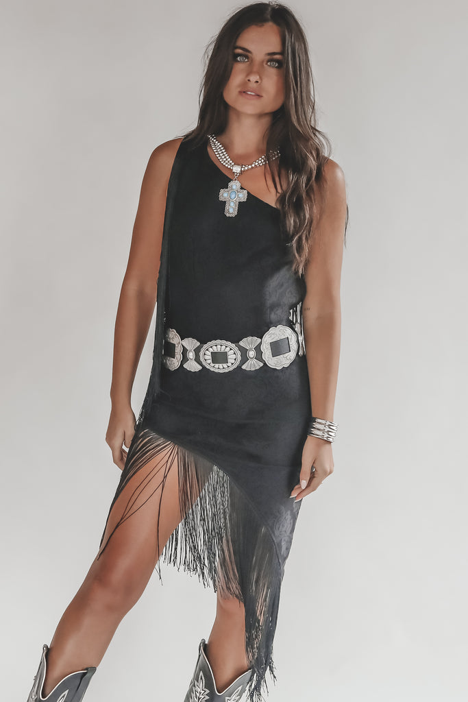 Black lace party dress