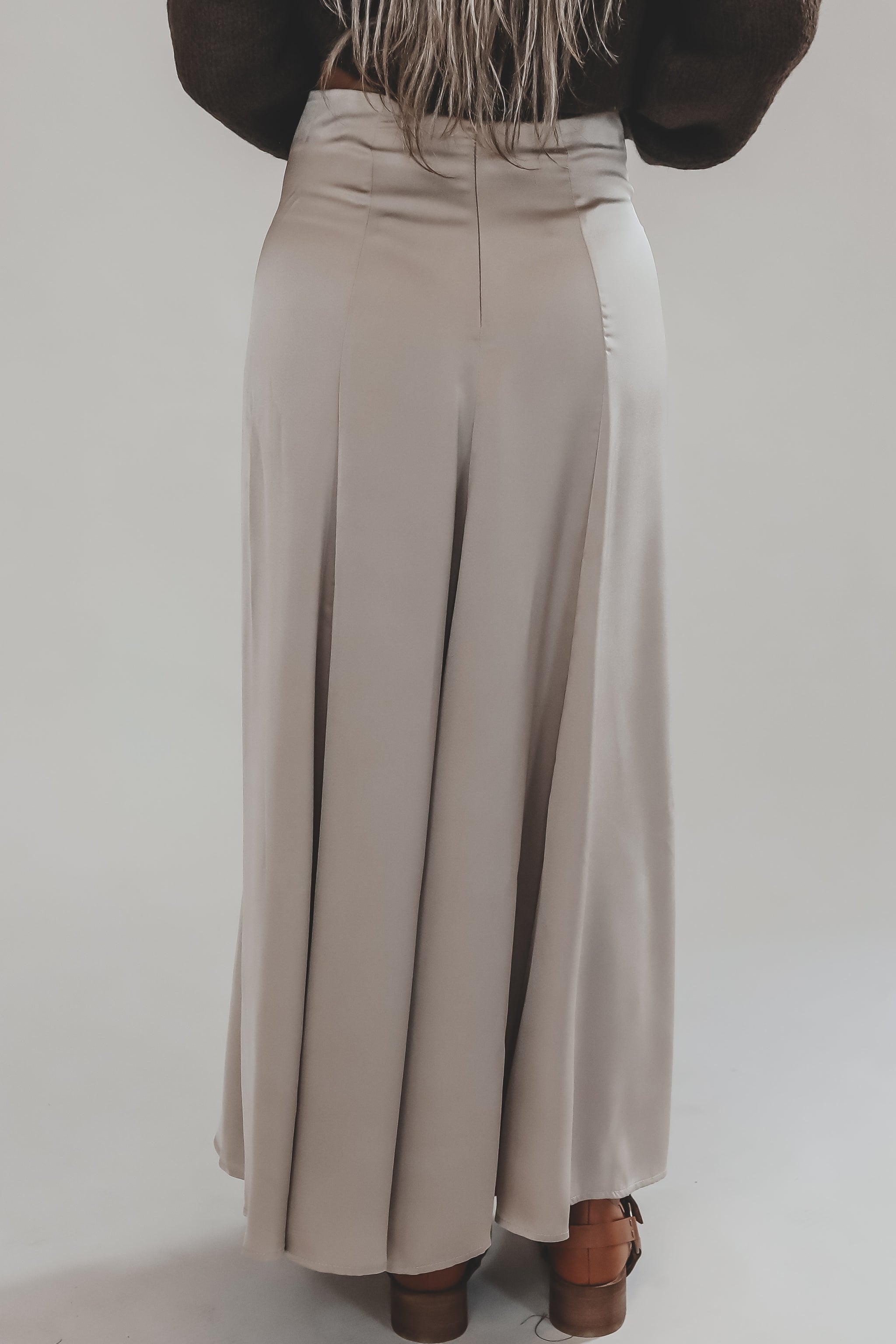 Caught You Blushing Beige Satin Maxi Skirt – Amazing Lace