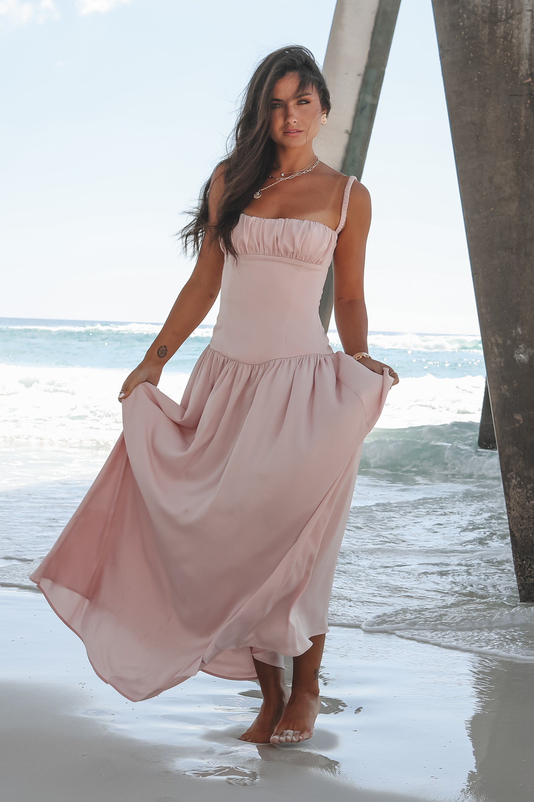 A Blushing Babe Blush Maxi Dress M A Blushing Babe Blush Maxi Dress M