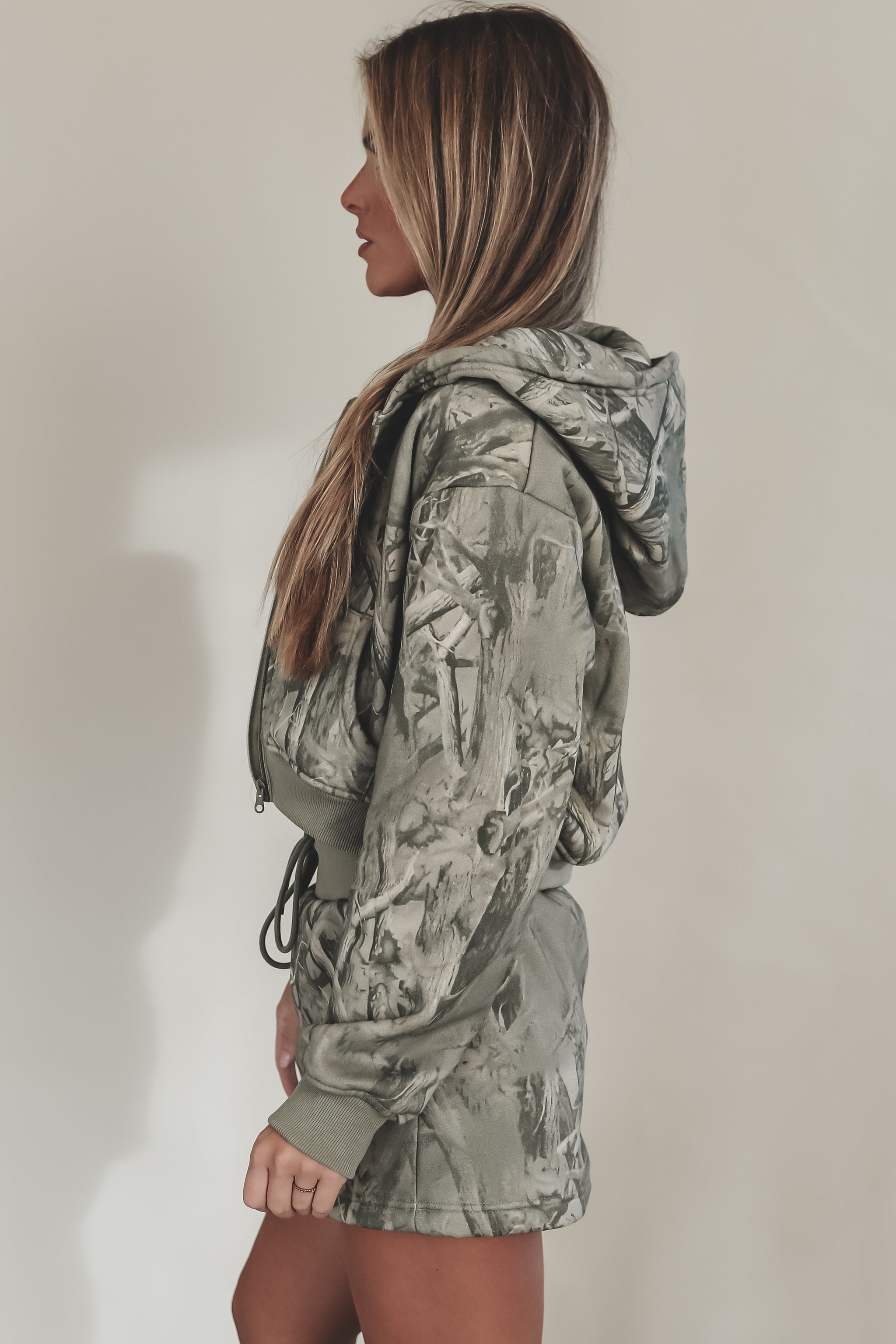 Layered Crush Hoodie(Camo×Gray) Airport Crush Washed Camo Cropped Zip Up Jacket – Amazing Lace