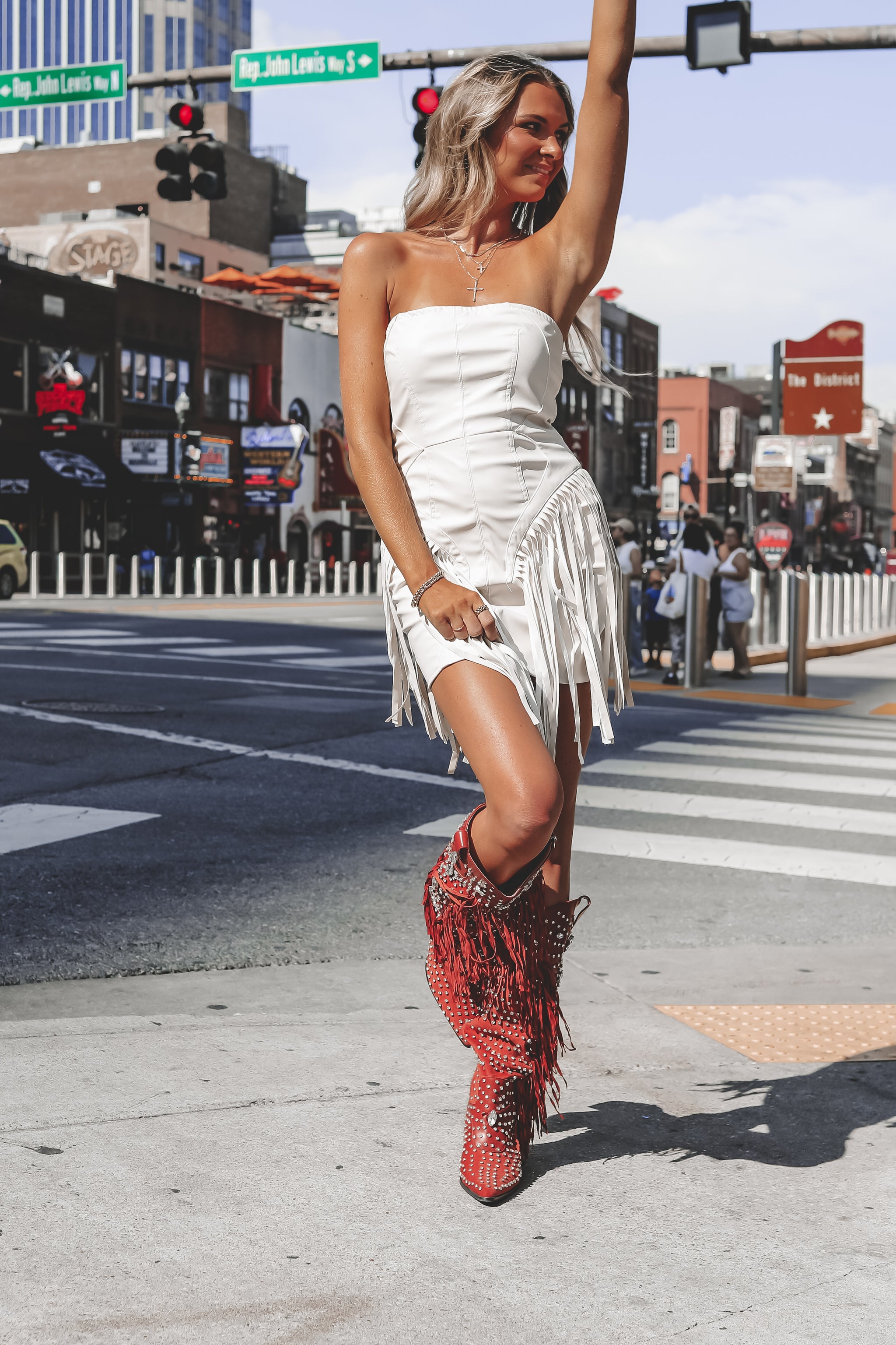 Broadway Stunner Leather Fringe Western Mini Dress Amazing Lace Broadway Stunner Leather Fringe Western Mini Dress Amazing Lace