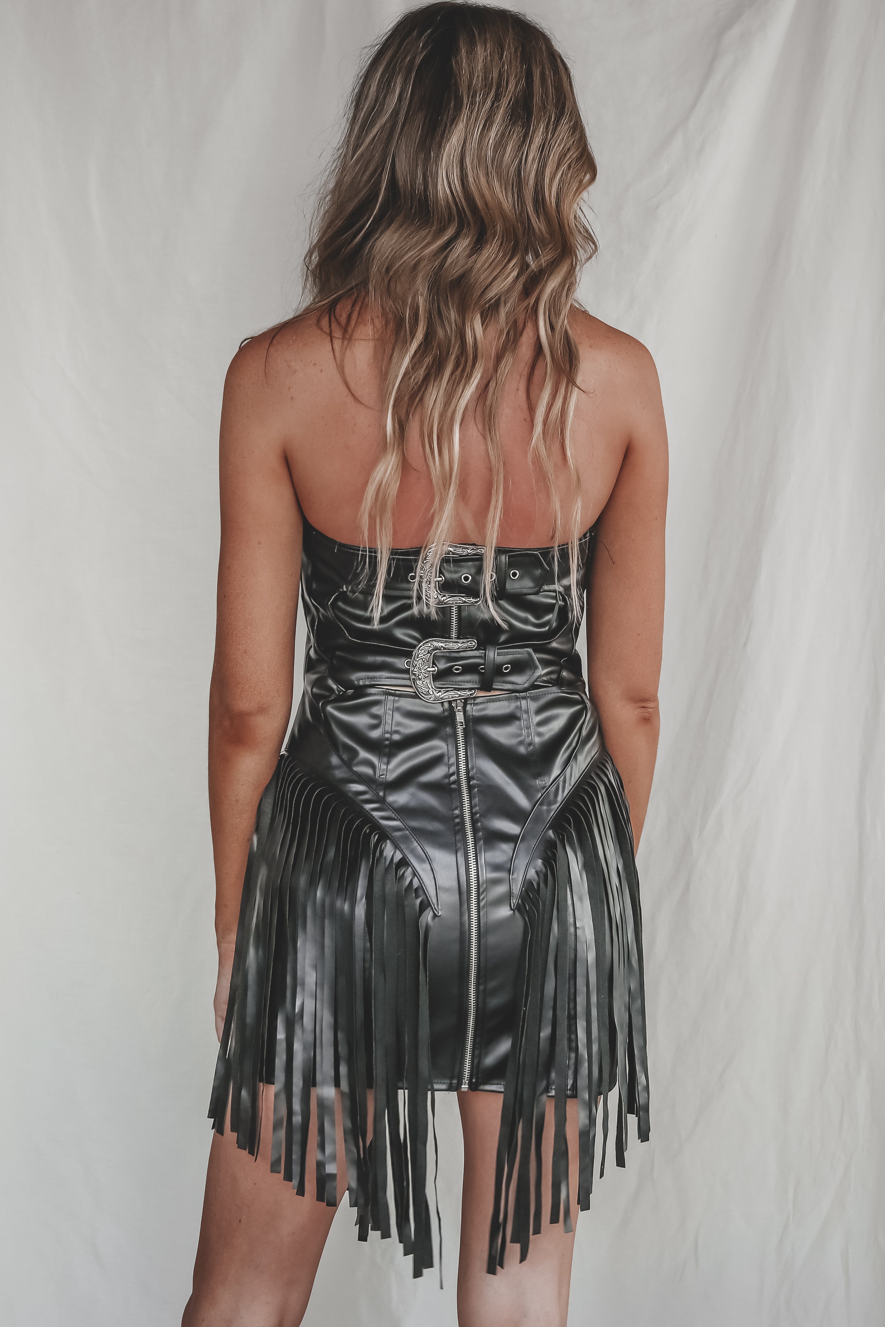 Broadway Stunner Leather Fringe Western Mini Dress – Amazing Lace