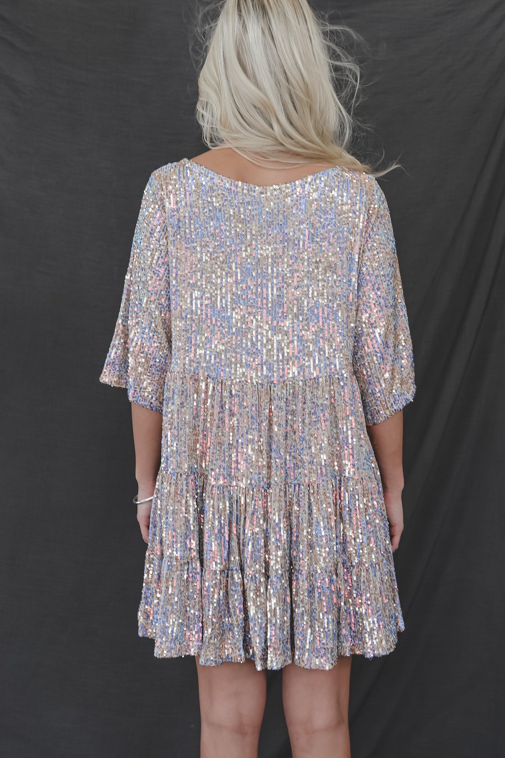 champagne sequin babydoll dress My Queen Sequin Baby Doll Dress VIRAL Amazing Lace