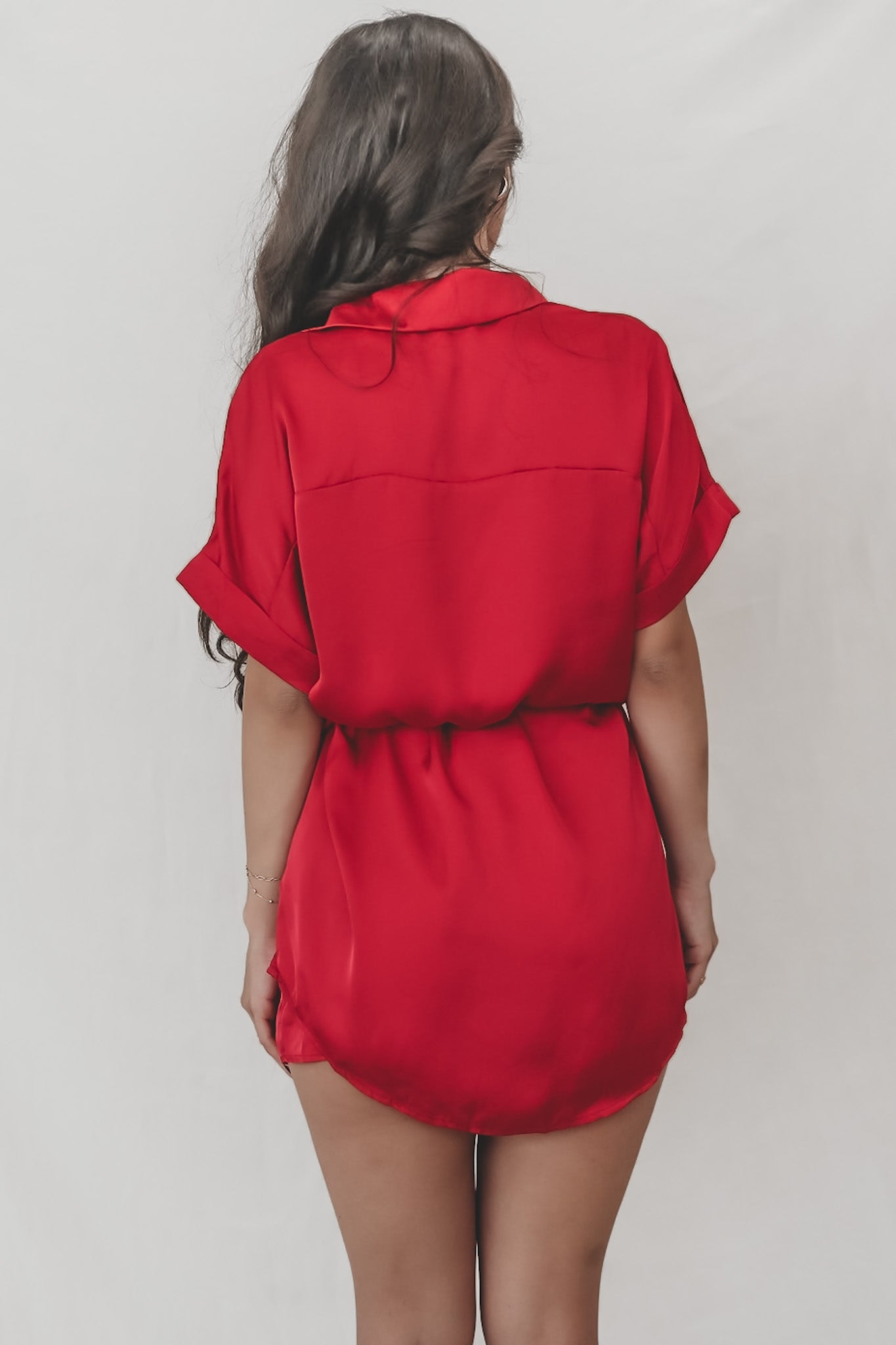 The Beverly Satin Short Sleeve Romper Dress – Amazing Lace