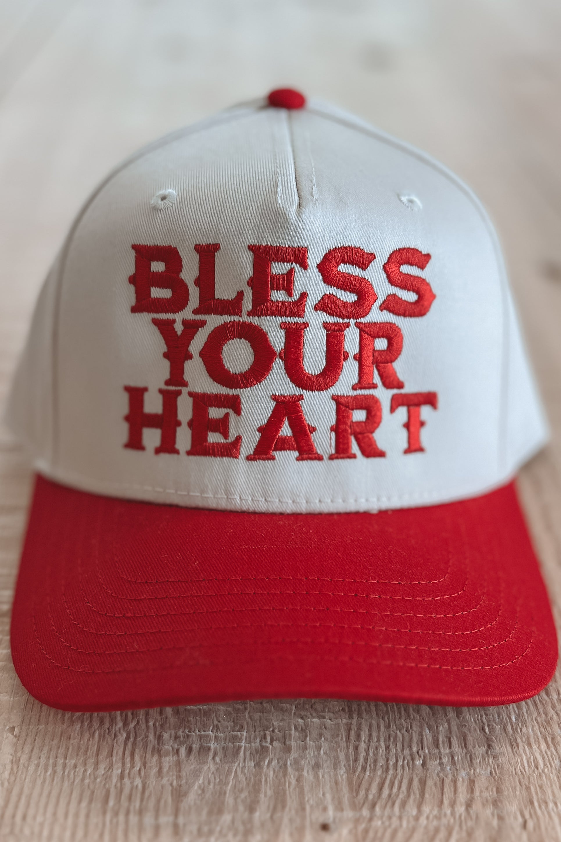 Bless Your Heart Red Embroidery SnapBack Trucker Hat – Amazing Lace