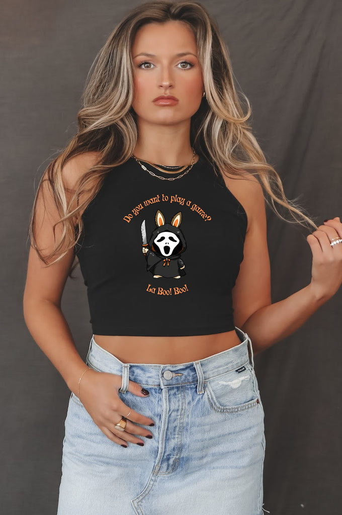 Do You Want To Play A Game La boo boo Halloween Graohic tank top 