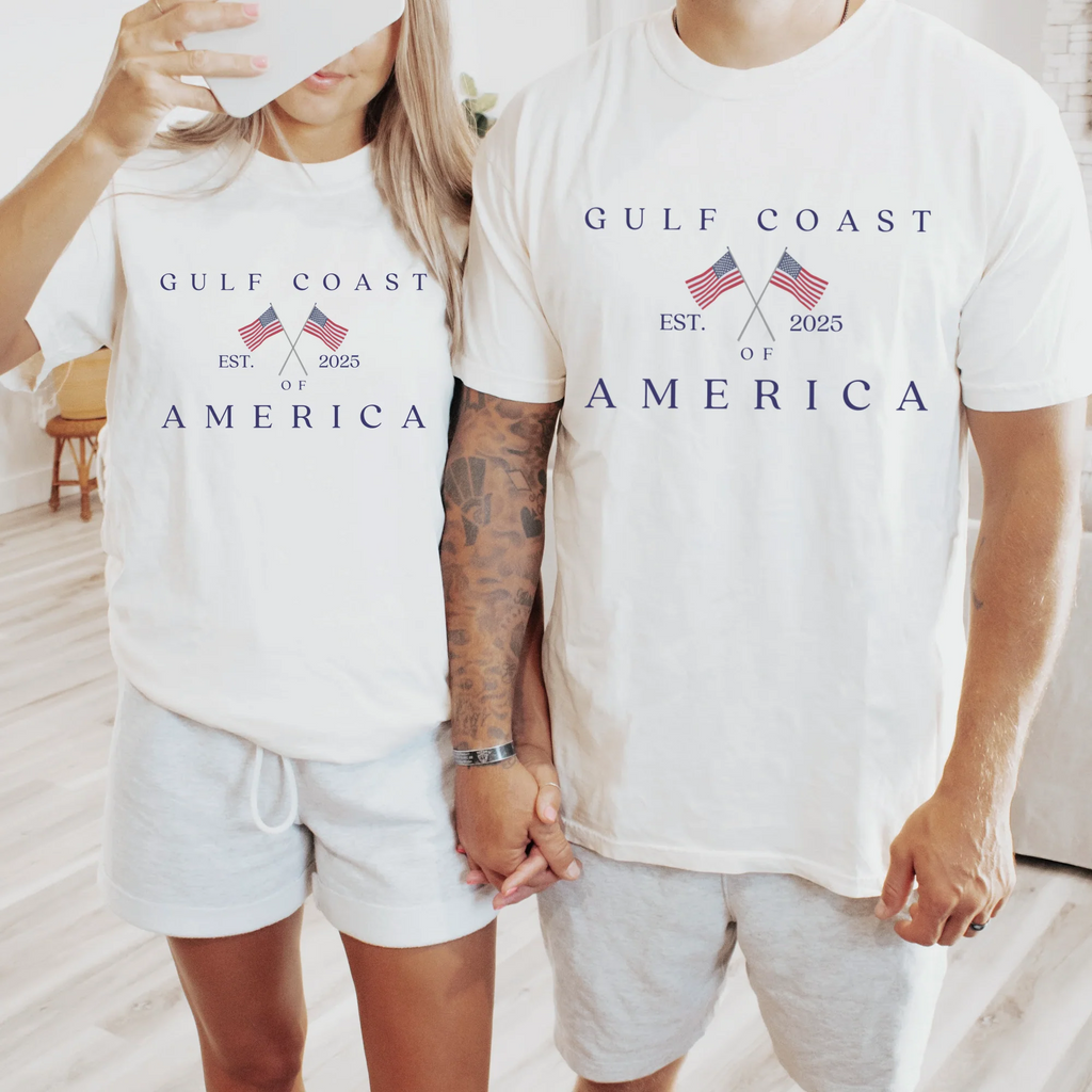 Matching couples tee gulf coast of America 