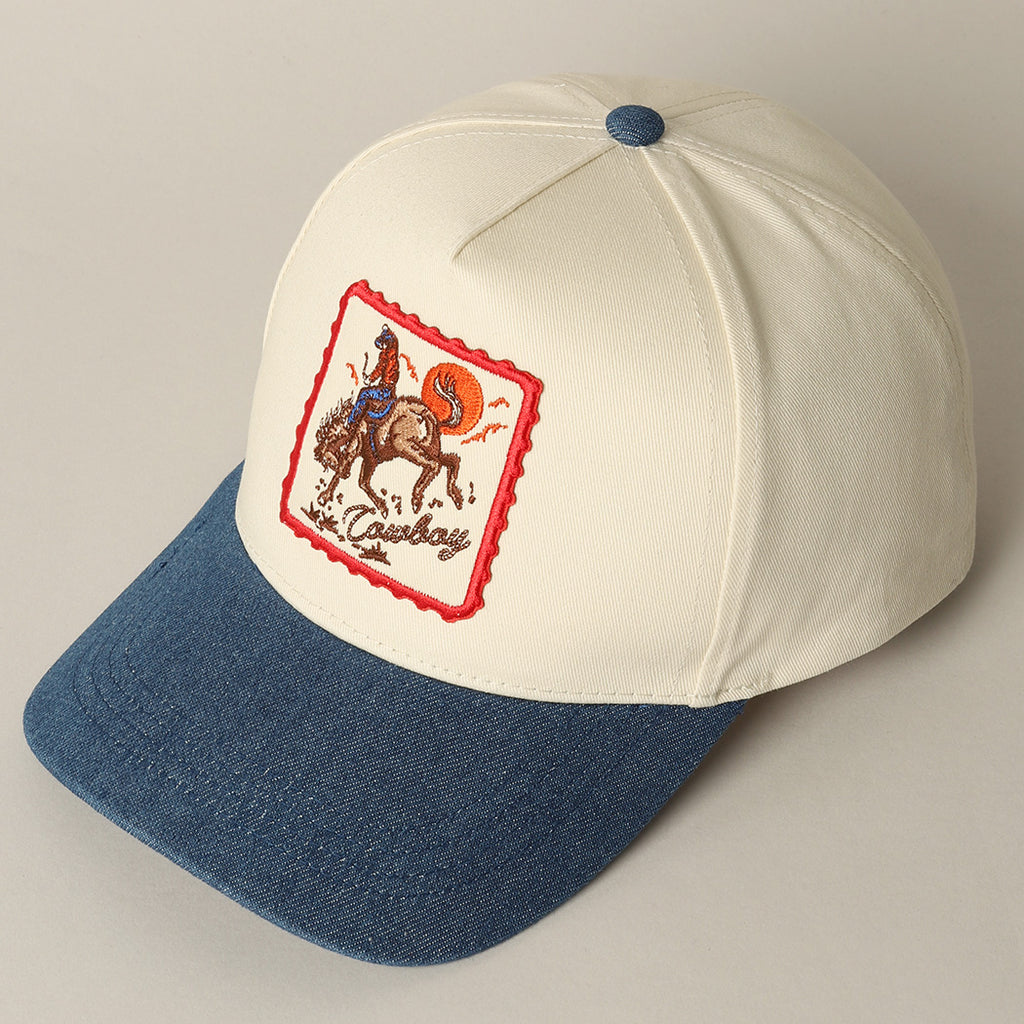 Denim cowboy trucker hat 