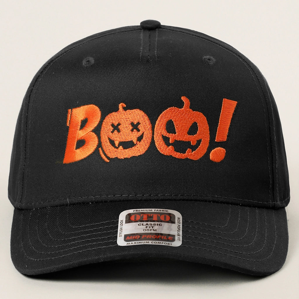 Boo embroidered Halloween trucker hat 