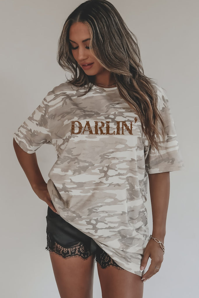 Darlin Camo Graphic Tee 
