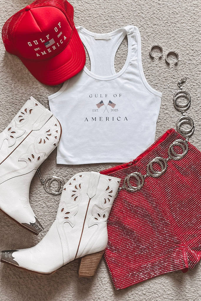 the gulf of america shirt womens tank top patriotic crop tops