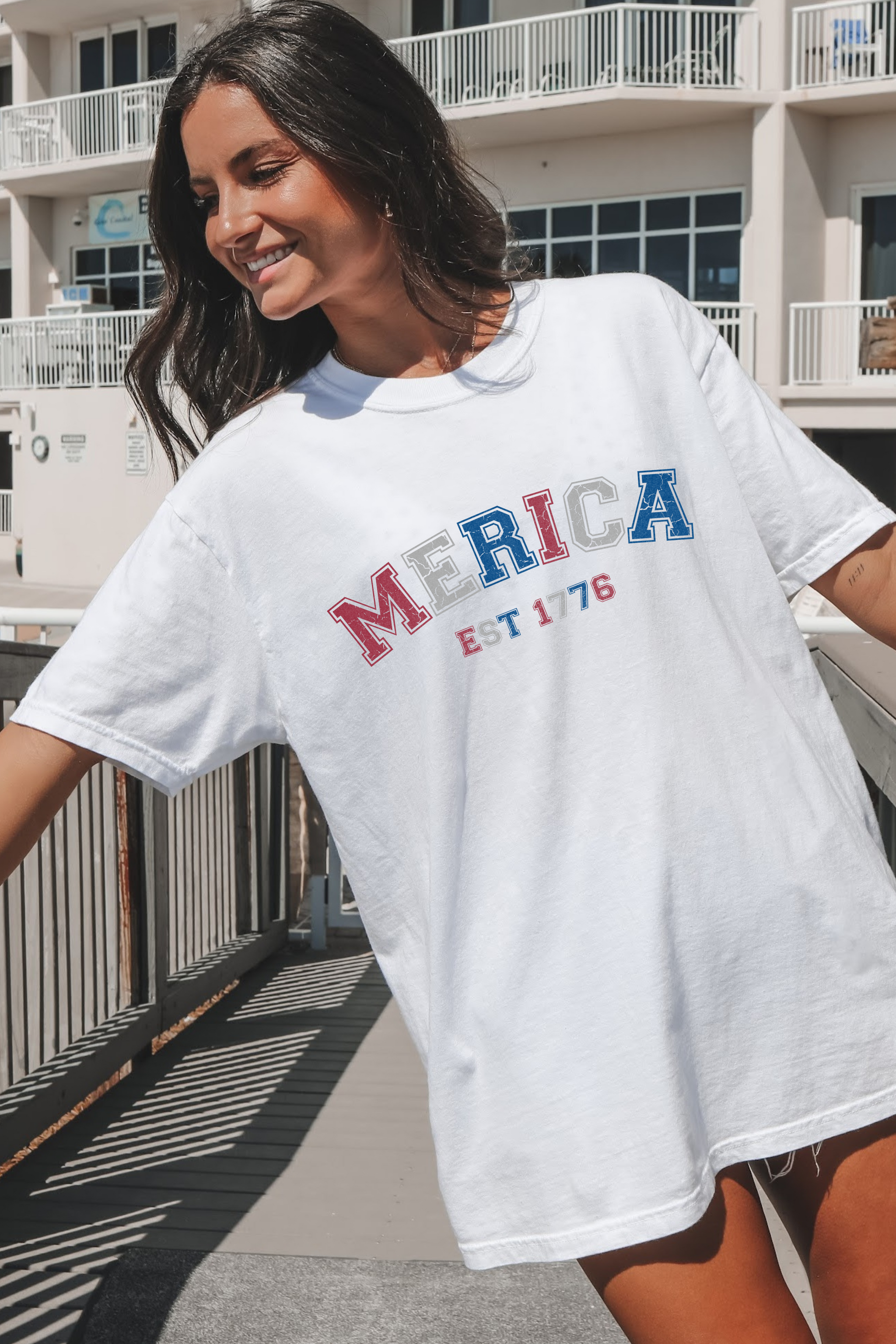 Merica 1776 Shirt | Patriotic Graphic Tee Women | USA Vintage T