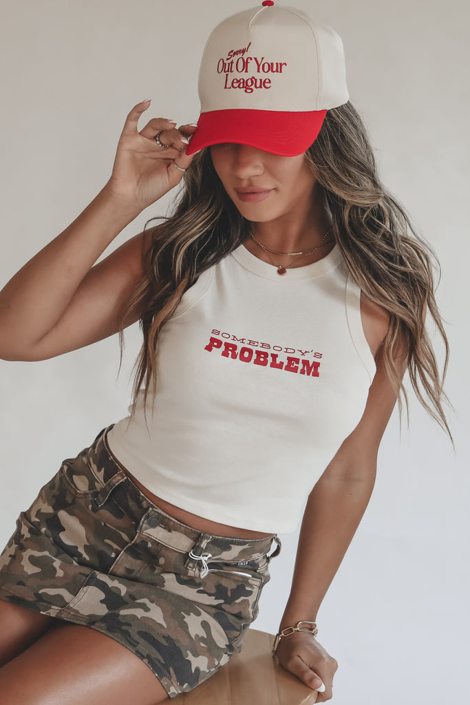 Somebody’s Problem High Neck Womens Crop Top
