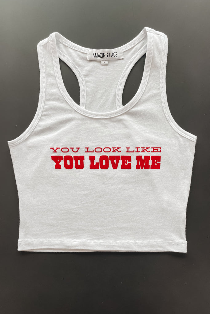 You Look Like You Love Me Country Concert Graphic Womens Cropped Tank Top 