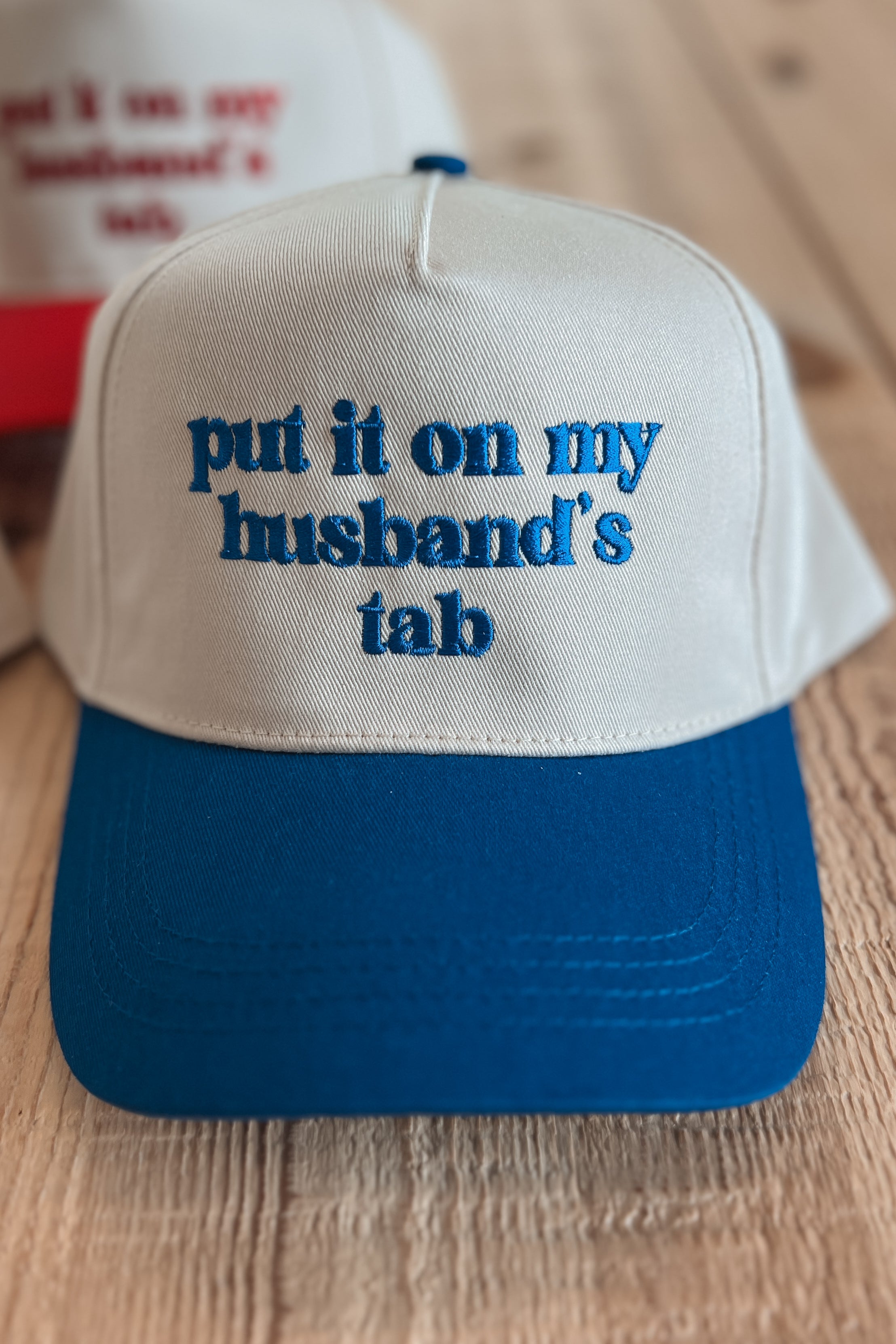 Put It on My Husbands Tab Trucker Hat – Amazing Lace