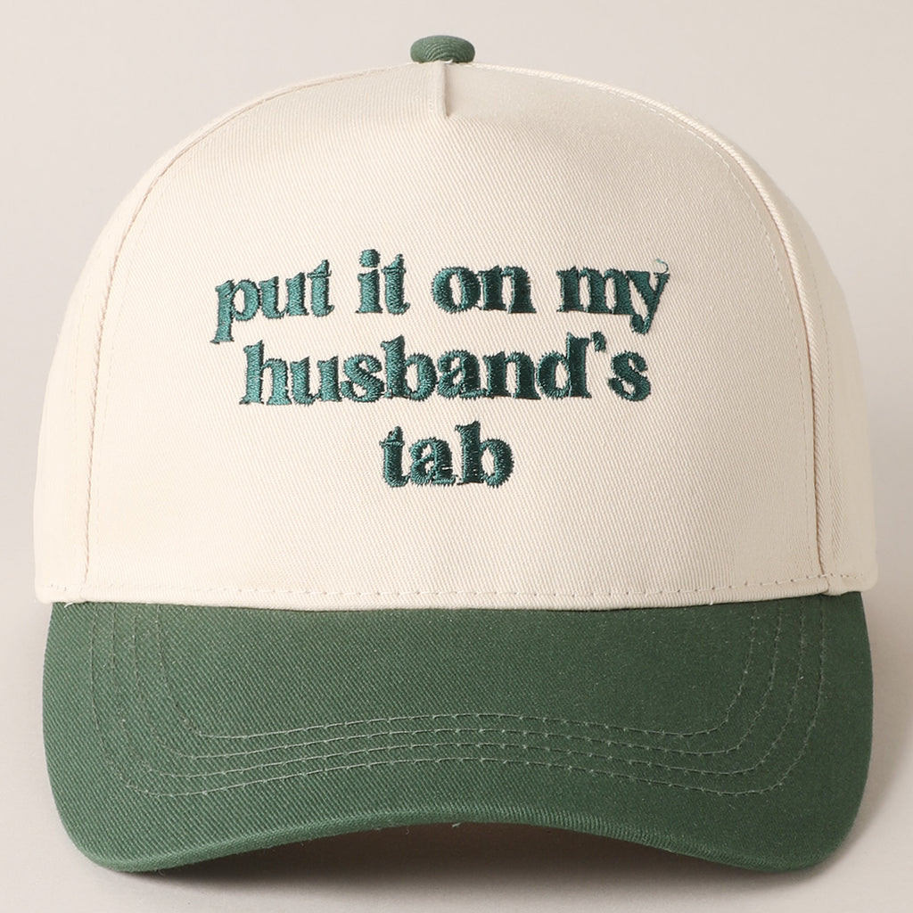 Funny husbands tab embroidered trucker hat 