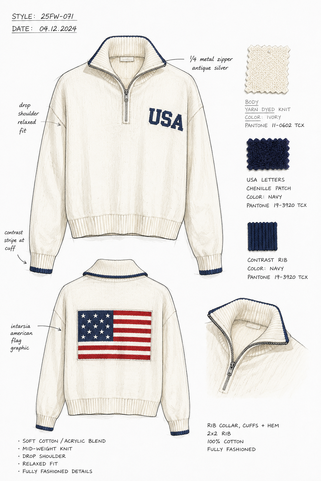 Classic All American Quarter-Zip Sweater – Amazing Lace